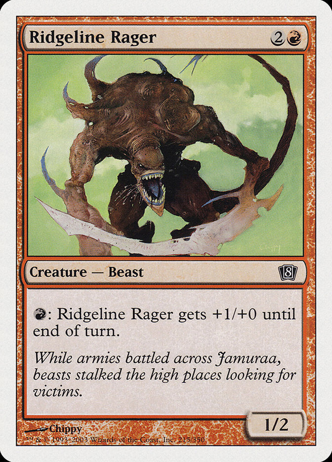 Ridgeline Rager – Common Magic: The Gathering card from Eighth Edition (#215)