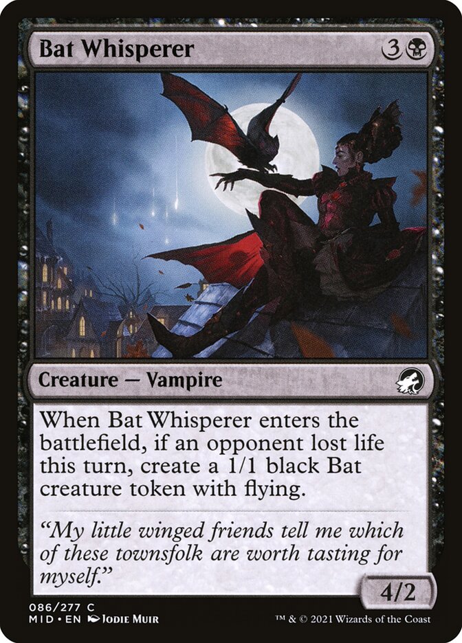 Bat Whisperer – Common Magic: The Gathering card from Innistrad: Midnight Hunt (#86)