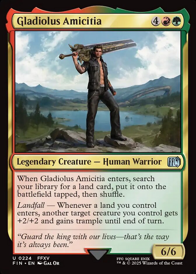 Gladiolus Amicitia – Uncommon Magic: The Gathering card from Final Fantasy (#224)
