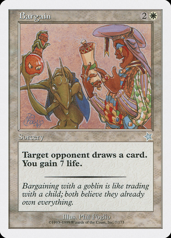 Bargain – Uncommon Magic: The Gathering card from Starter 1999 (#7)