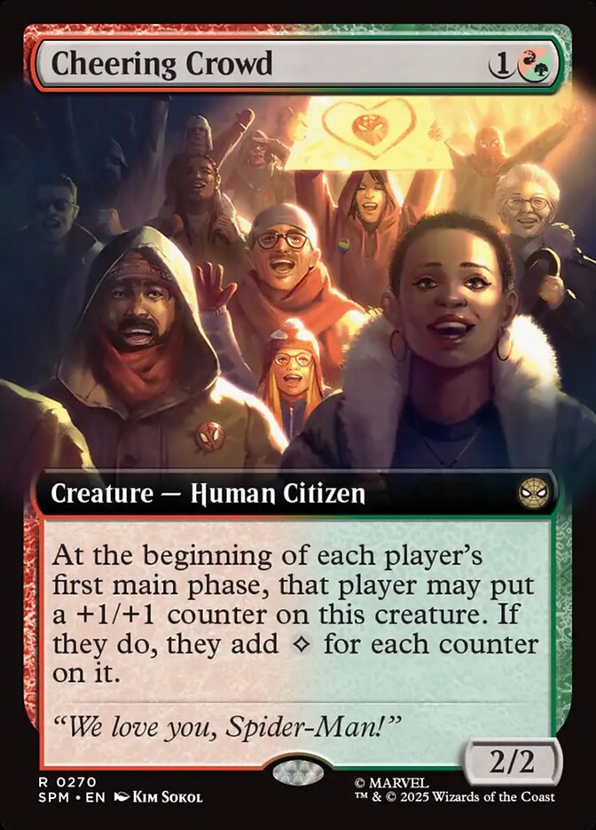 Cheering Crowd – Rare Magic: The Gathering card from Marvel's Spider-Man (#270)