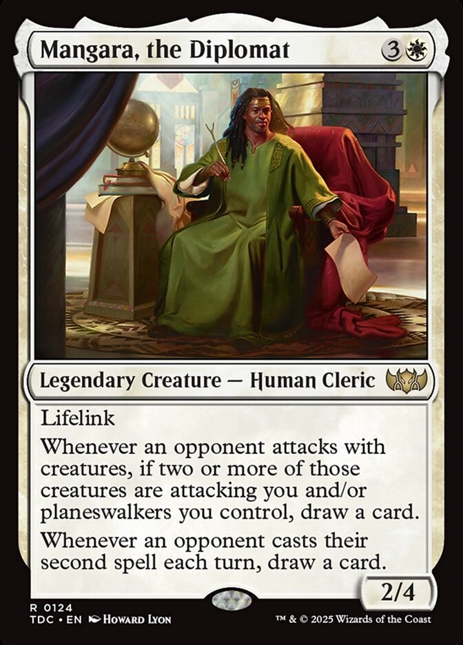 Mangara, the Diplomat – Rare Magic: The Gathering card from Tarkir: Dragonstorm Commander (#124)