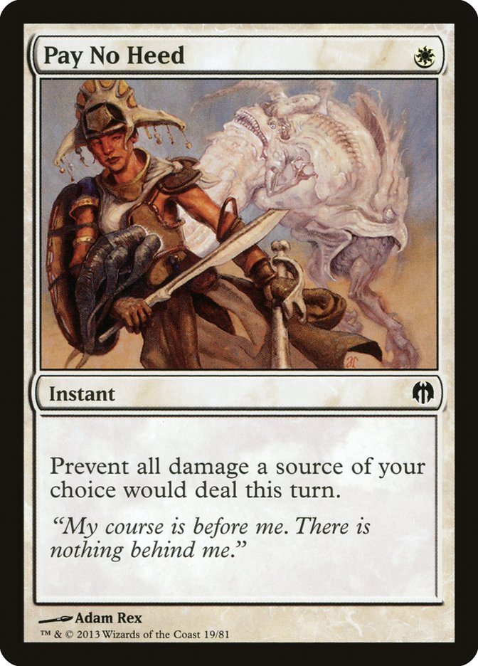 Pay No Heed – Common Magic: The Gathering card from Duel Decks: Heroes vs. Monsters (#19)