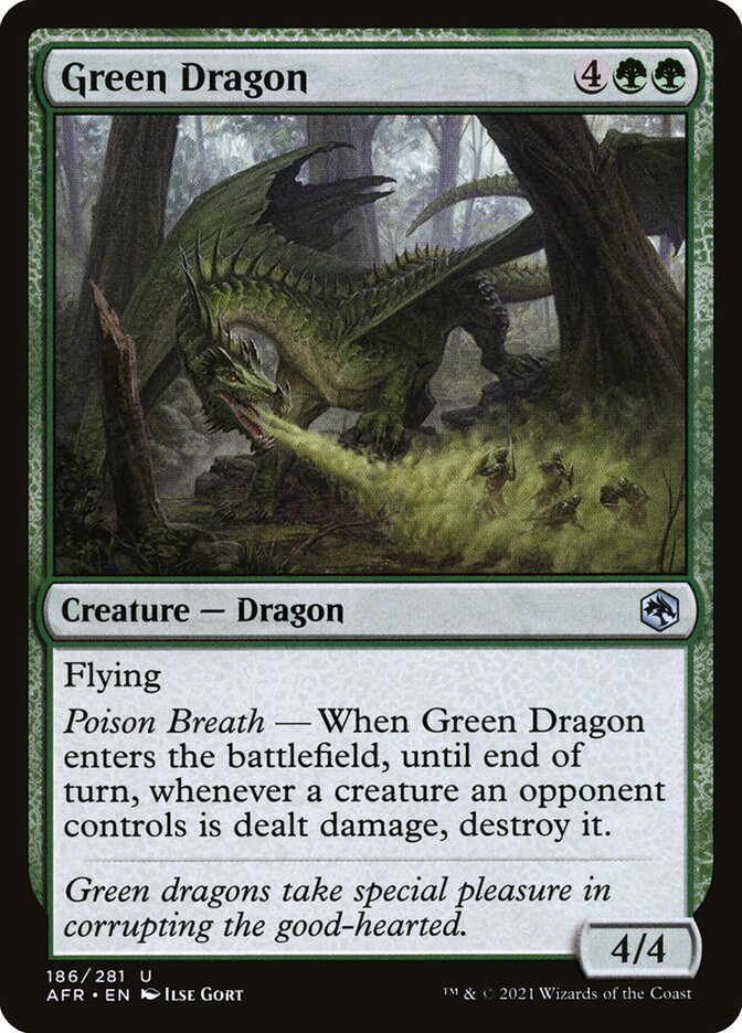 Green Dragon – Uncommon Magic: The Gathering card from Adventures in the Forgotten Realms (#186)