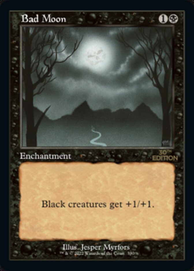 Bad Moon – Rare Magic: The Gathering card from 30th Anniversary Edition (#390)