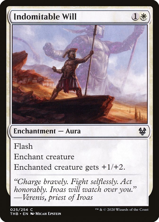 Indomitable Will – Common Magic: The Gathering card from Theros Beyond Death (#25)