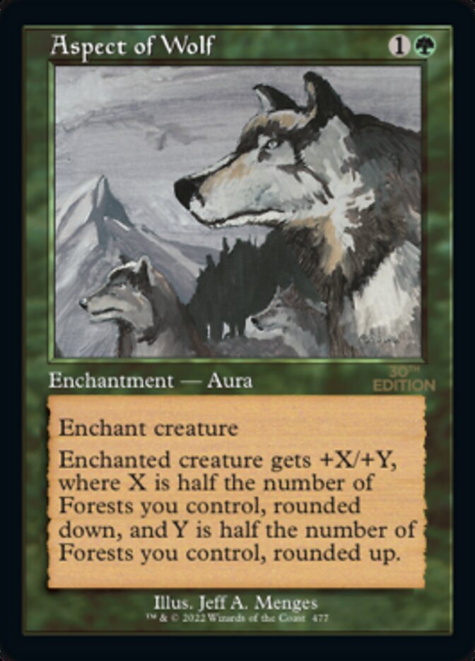 Aspect of Wolf – Rare Magic: The Gathering card from 30th Anniversary Edition (#477)