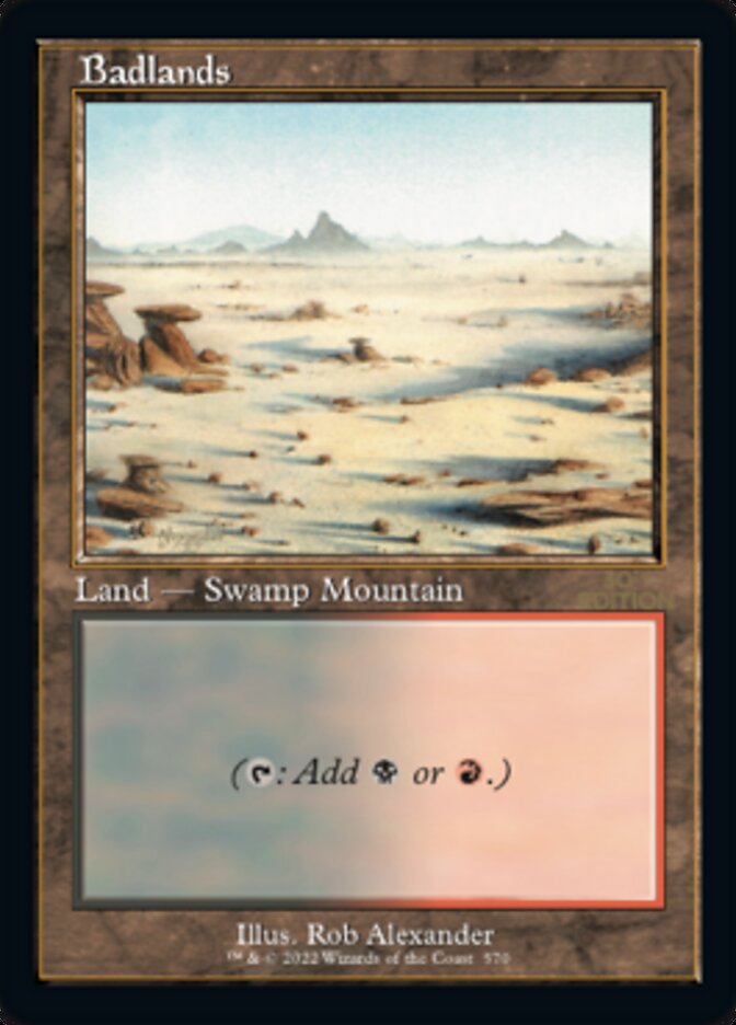 Badlands – Rare Magic: The Gathering card from 30th Anniversary Edition (#570)