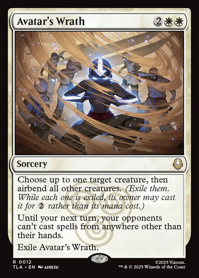 Avatar's Wrath – Rare Magic: The Gathering card from Avatar: The Last Airbender (#12)