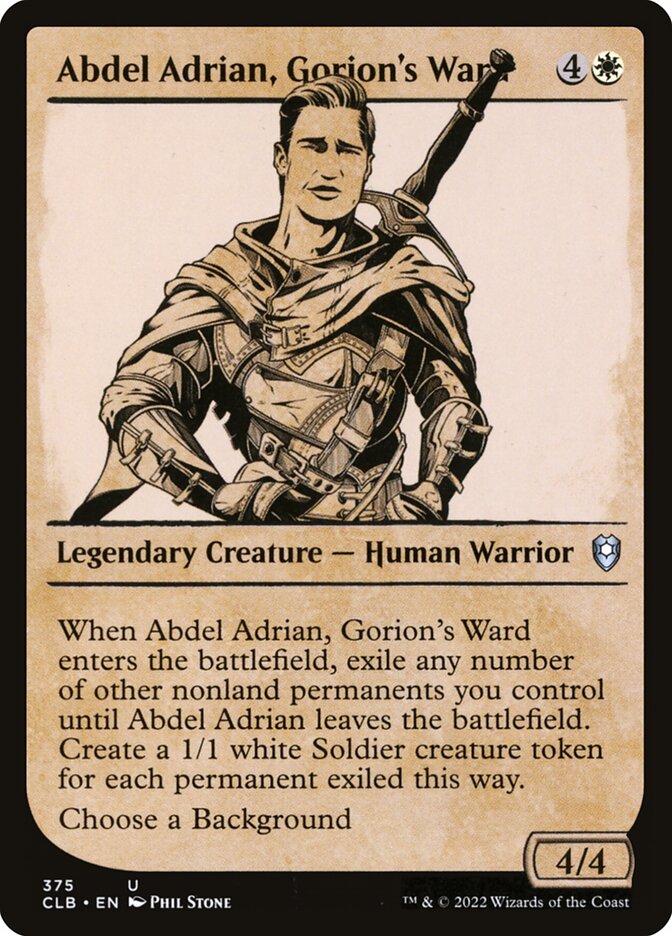 Abdel Adrian, Gorion's Ward – Uncommon Magic: The Gathering card from Commander Legends: Battle for Baldur's Gate (#375)