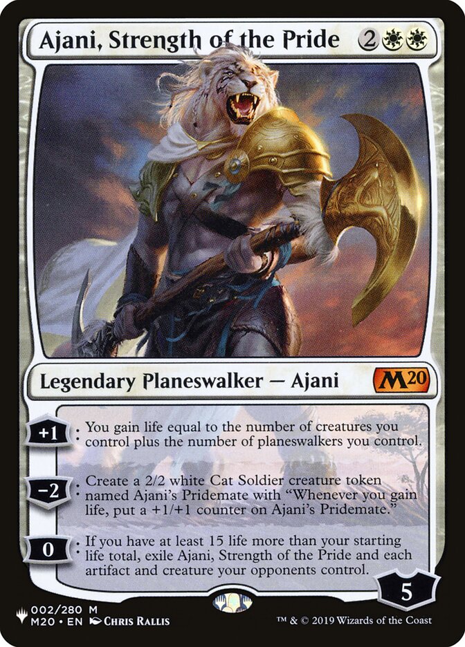 Ajani, Strength of the Pride – Mythic Magic: The Gathering card from The List (#M20-2)