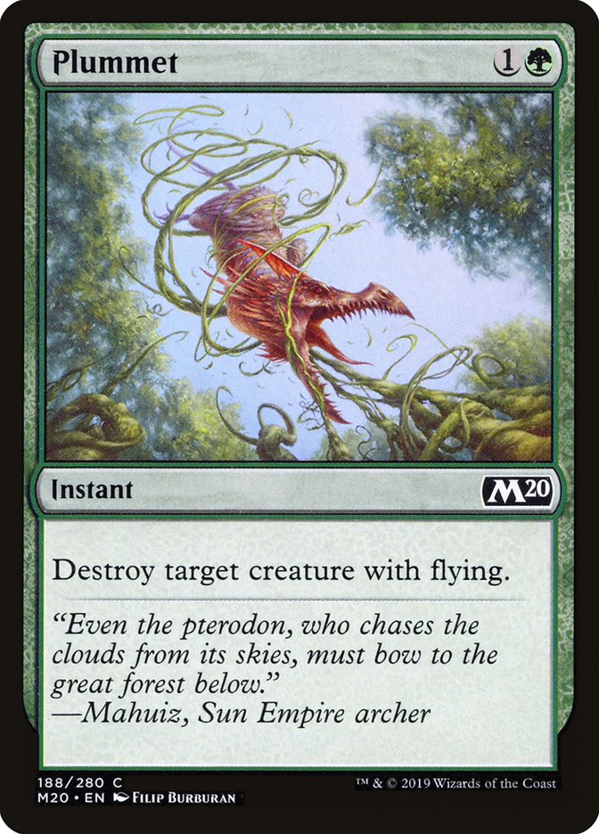 Plummet – Common Magic: The Gathering card from Core Set 2020 (#188)