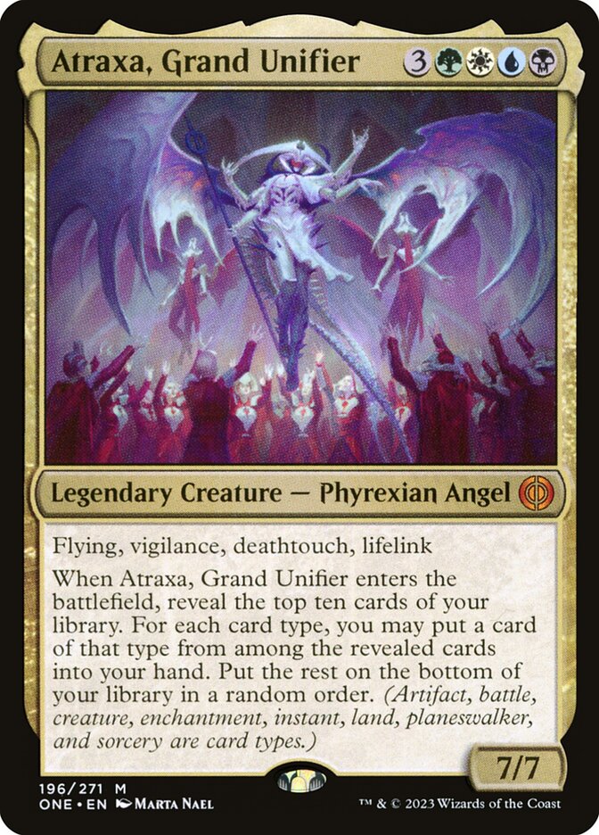 Atraxa, Grand Unifier – Mythic Magic: The Gathering card from Phyrexia: All Will Be One (#196)