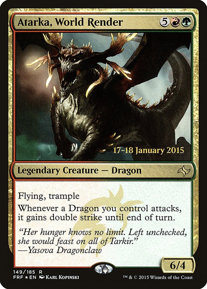 Atarka, World Render – Rare Magic: The Gathering card from Fate Reforged Promos (#149s)