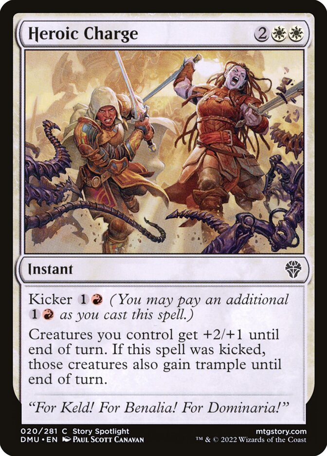 Heroic Charge – Common Magic: The Gathering card from Dominaria United (#20)