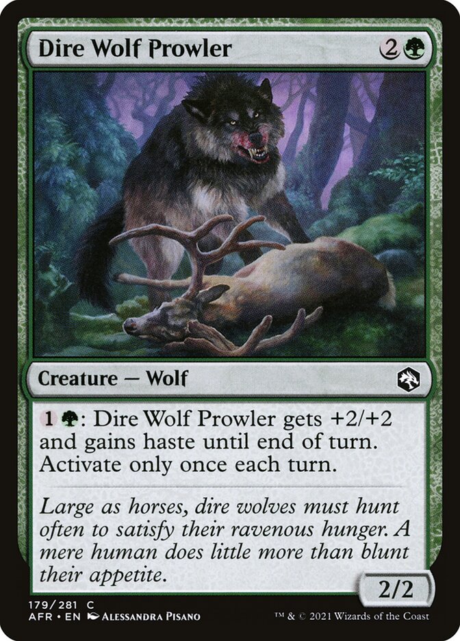 Dire Wolf Prowler – Common Magic: The Gathering card from Adventures in the Forgotten Realms (#179)