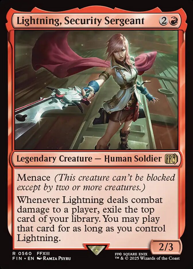 Lightning, Security Sergeant – Rare Magic: The Gathering card from Final Fantasy (#560)