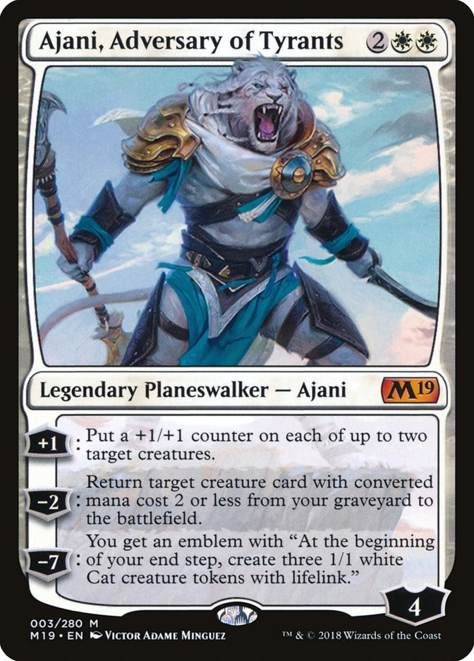 Ajani, Adversary of Tyrants – Mythic Magic: The Gathering card from Core Set 2019 (#3)