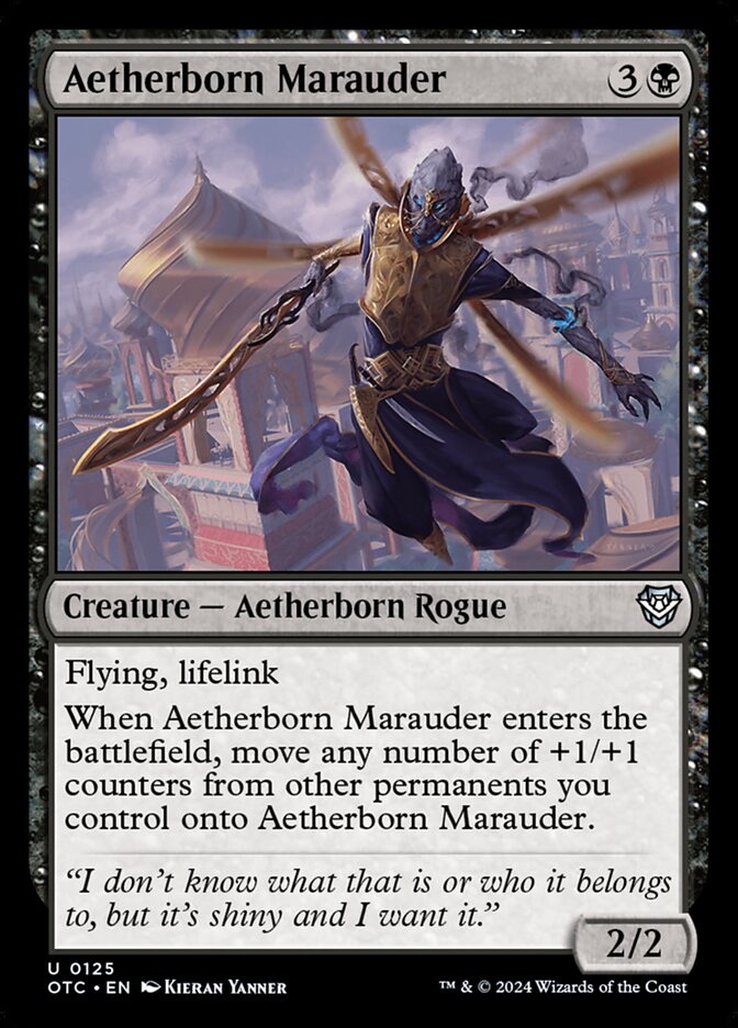 Aetherborn Marauder – Uncommon Magic: The Gathering card from Outlaws of Thunder Junction Commander (#125)