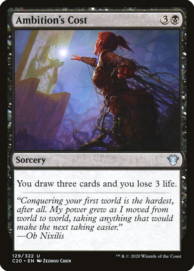 Ambition's Cost – Uncommon Magic: The Gathering card from Commander 2020 (#129)