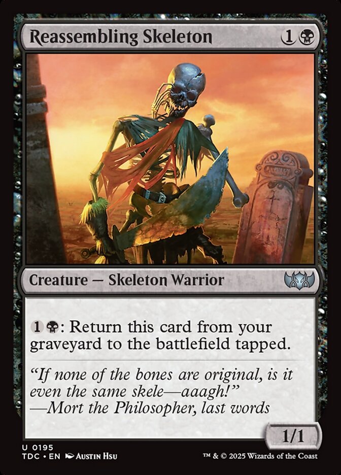 Reassembling Skeleton – Uncommon Magic: The Gathering card from Tarkir: Dragonstorm Commander (#195)