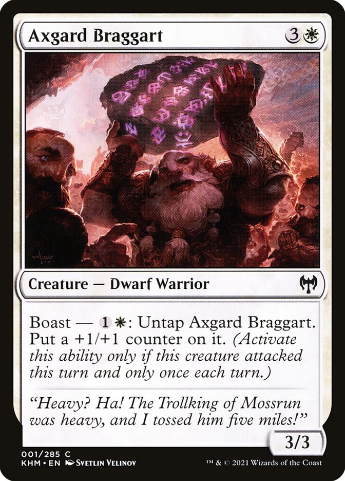 Axgard Braggart – Common Magic: The Gathering card from Kaldheim (#1)