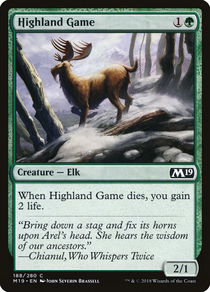 Highland Game – Common Magic: The Gathering card from Core Set 2019 (#188)
