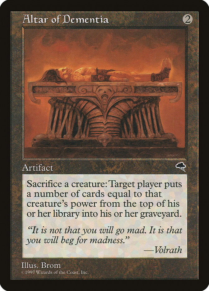 Altar of Dementia – Rare Magic: The Gathering card from Tempest (#276)