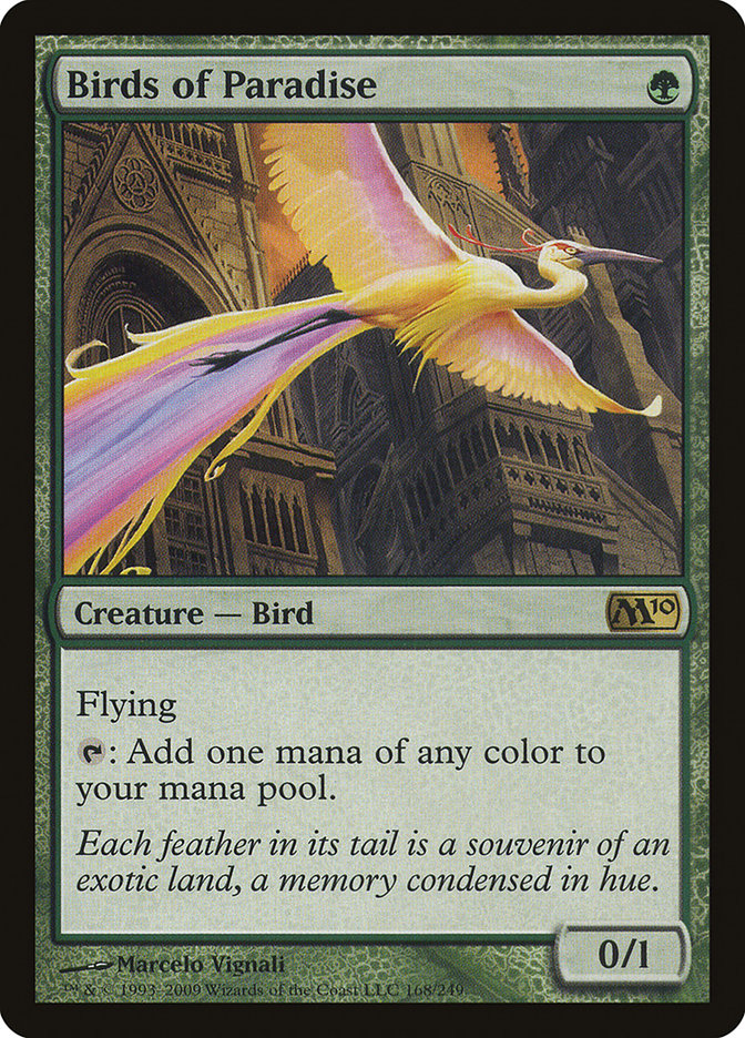 Birds of Paradise – Rare Magic: The Gathering card from Magic 2010 (#168)
