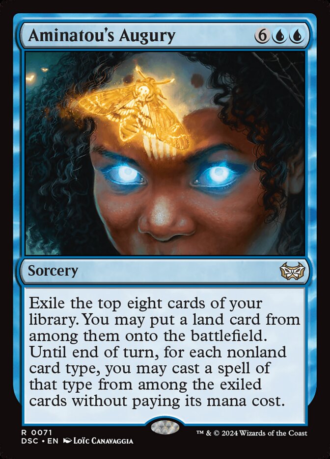 Aminatou's Augury – Rare Magic: The Gathering card from Duskmourn: House of Horror Commander (#71)