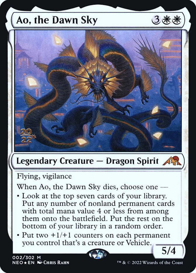 Ao, the Dawn Sky – Mythic Magic: The Gathering card from Kamigawa: Neon Dynasty Promos (#2s)