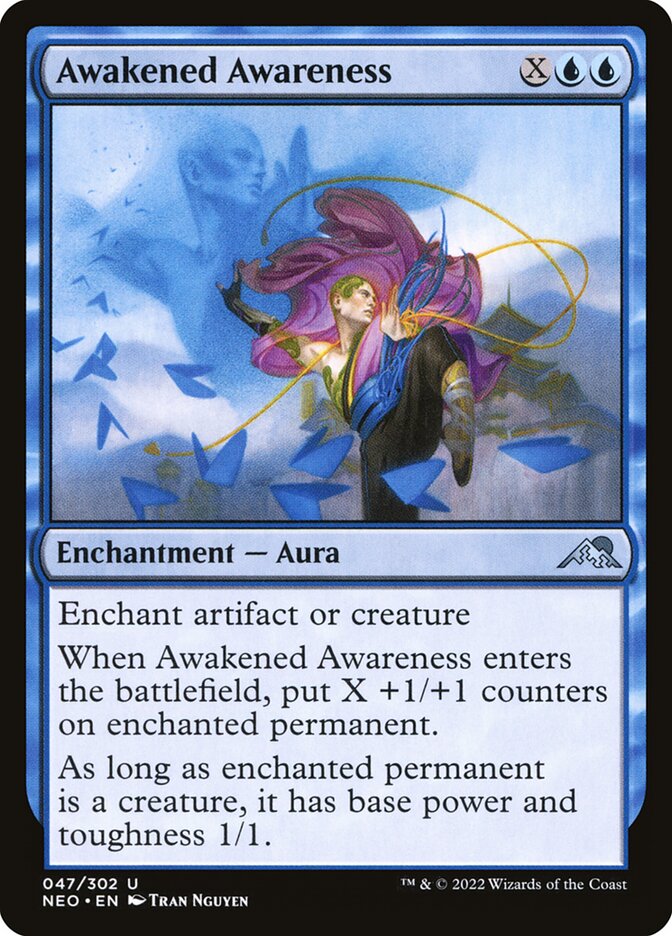 Awakened Awareness – Uncommon Magic: The Gathering card from Kamigawa: Neon Dynasty (#47)