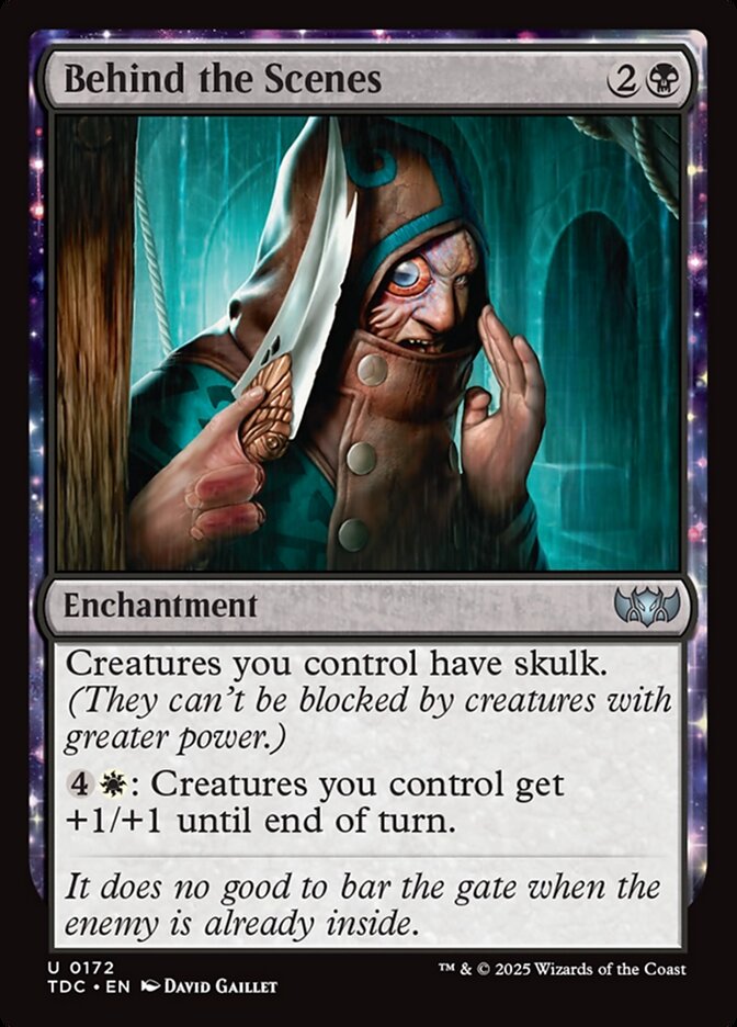 Behind the Scenes – Uncommon Magic: The Gathering card from Tarkir: Dragonstorm Commander (#172)
