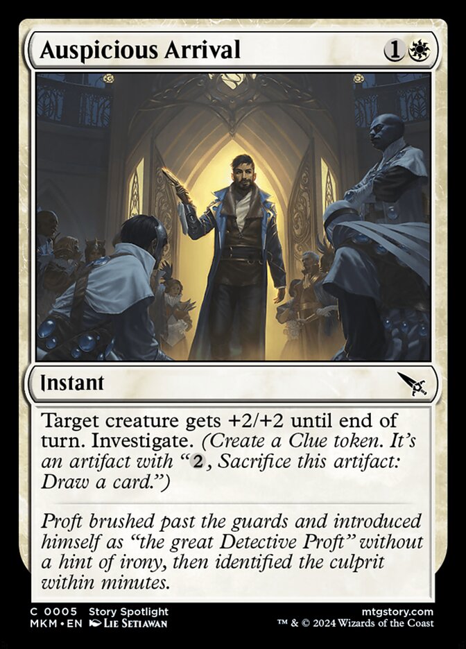 Auspicious Arrival – Common Magic: The Gathering card from Murders at Karlov Manor (#5)