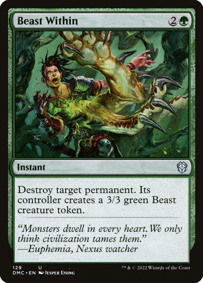 Beast Within – Uncommon Magic: The Gathering card from Dominaria United Commander (#129)