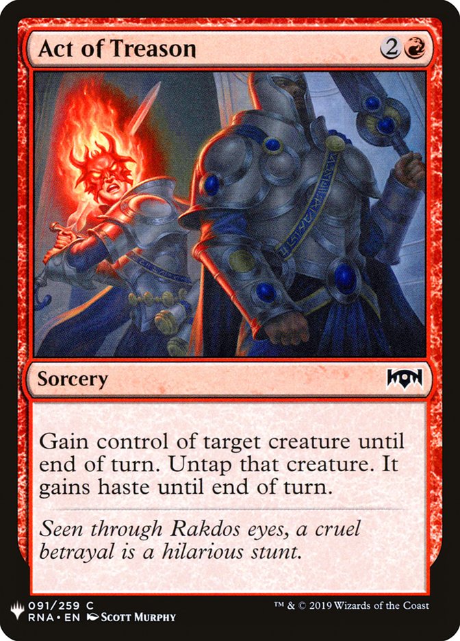 Act of Treason – Common Magic: The Gathering card from The List (#RNA-91)