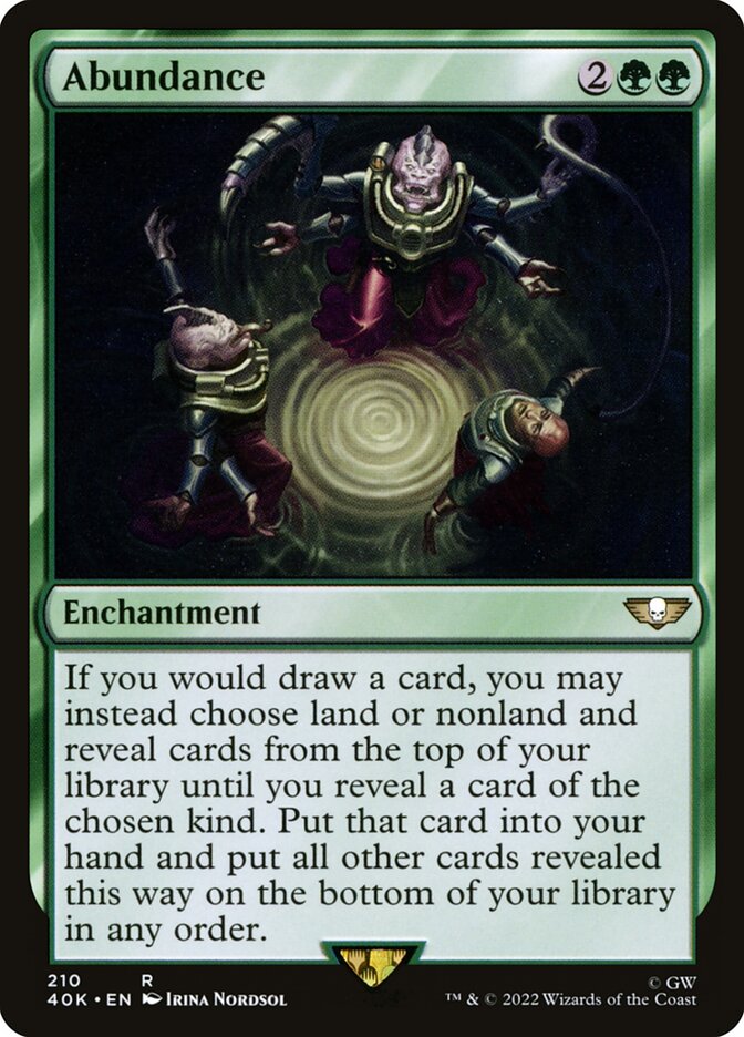 Abundance – Rare Magic: The Gathering card from Warhammer 40,000 Commander (#210)