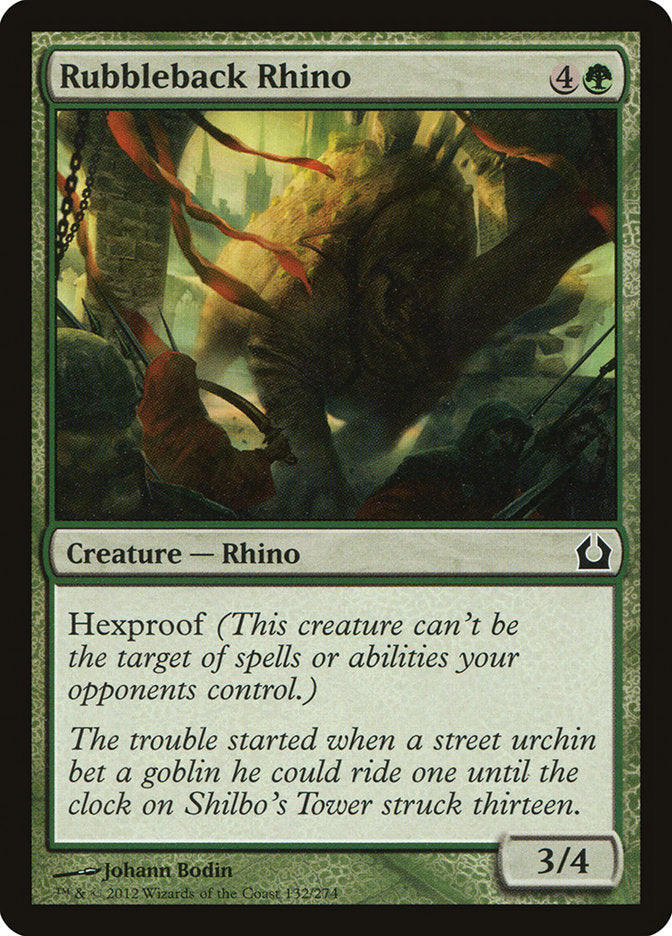 Rubbleback Rhino – Common Magic: The Gathering card from Return to Ravnica (#132)