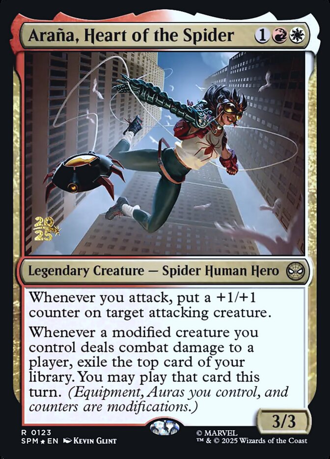 Araña, Heart of the Spider – Rare Magic: The Gathering card from Marvel's Spider-Man Promos (#123s)