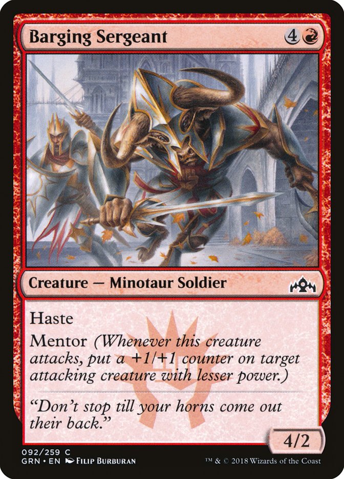 Barging Sergeant – Common Magic: The Gathering card from Guilds of Ravnica (#92)