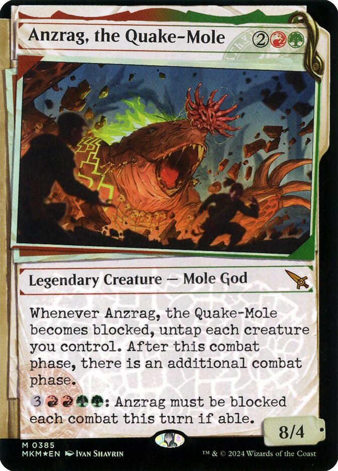 Anzrag, the Quake-Mole – Mythic Magic: The Gathering card from Murders at Karlov Manor (#385)
