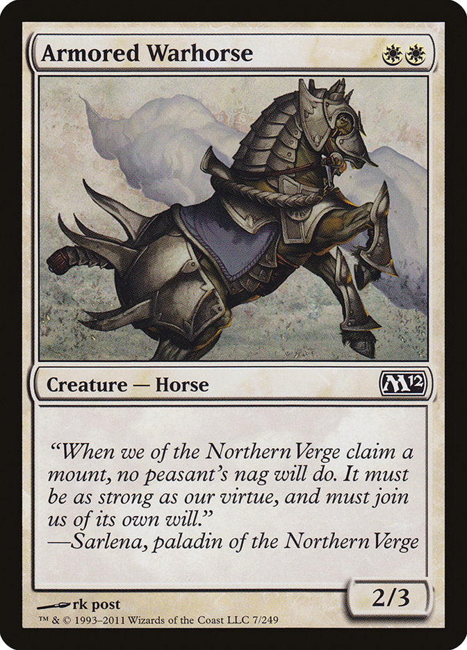 Armored Warhorse – Common Magic: The Gathering card from Magic 2012 (#7)