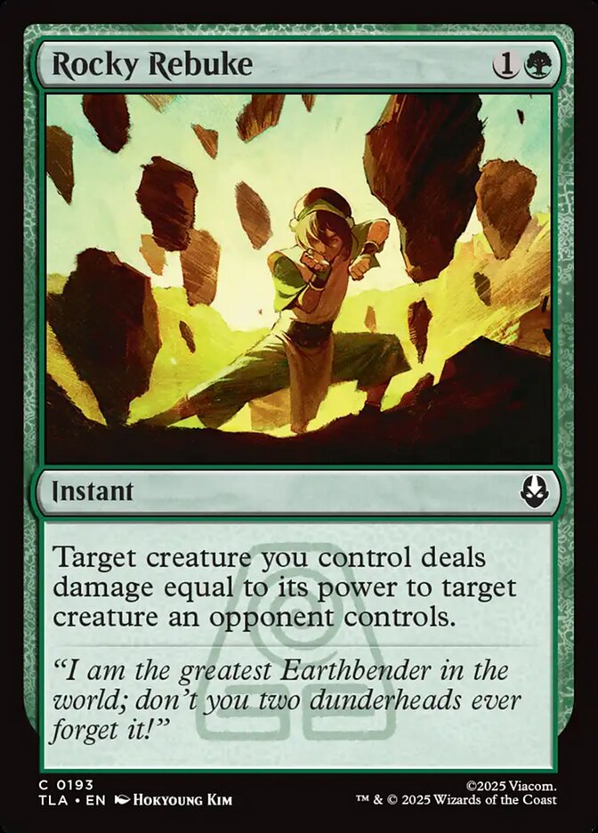 Rocky Rebuke – Common Magic: The Gathering card from Avatar: The Last Airbender (#193)