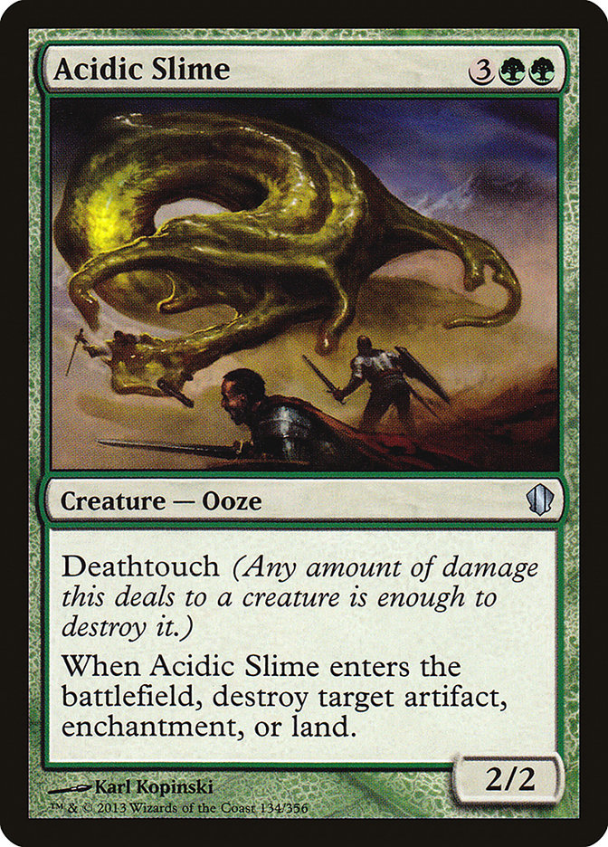 Acidic Slime – Uncommon Magic: The Gathering card from Commander 2013 (#134)