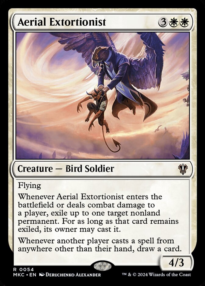 Aerial Extortionist – Rare Magic: The Gathering card from Murders at Karlov Manor Commander (#54)