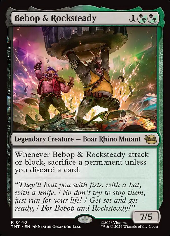 Bebop & Rocksteady – Rare Magic: The Gathering card from Teenage Mutant Ninja Turtles (#140)