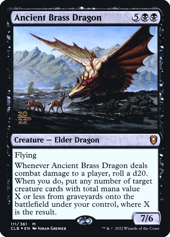 Ancient Brass Dragon – Mythic Magic: The Gathering card from Battle for Baldur's Gate Promos (#111s)