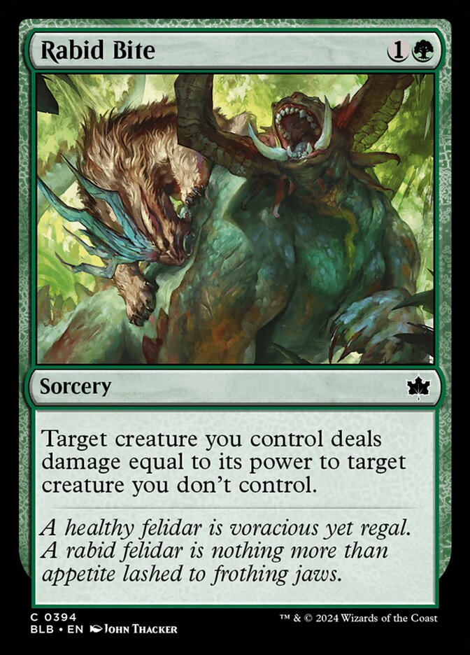 Rabid Bite – Common Magic: The Gathering card from Bloomburrow (#394)