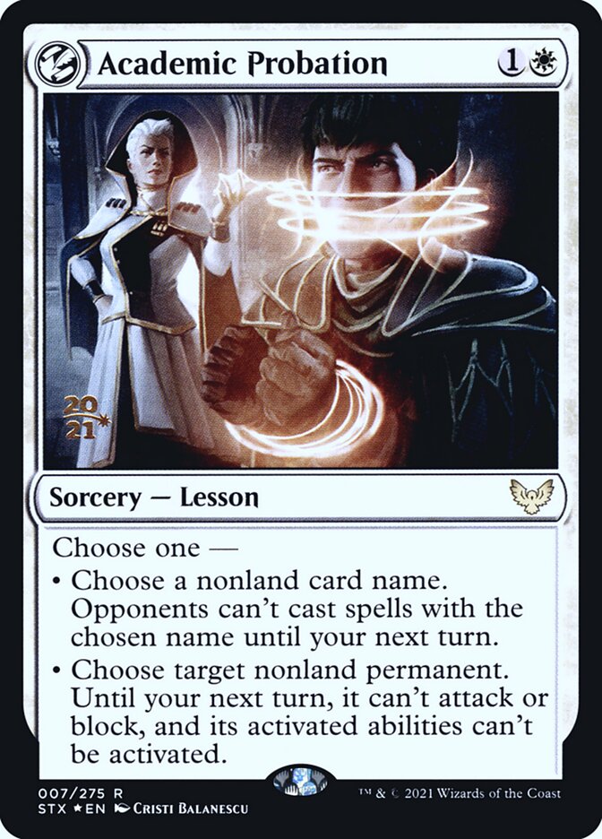 Academic Probation – Rare Magic: The Gathering card from Strixhaven: School of Mages Promos (#7s)