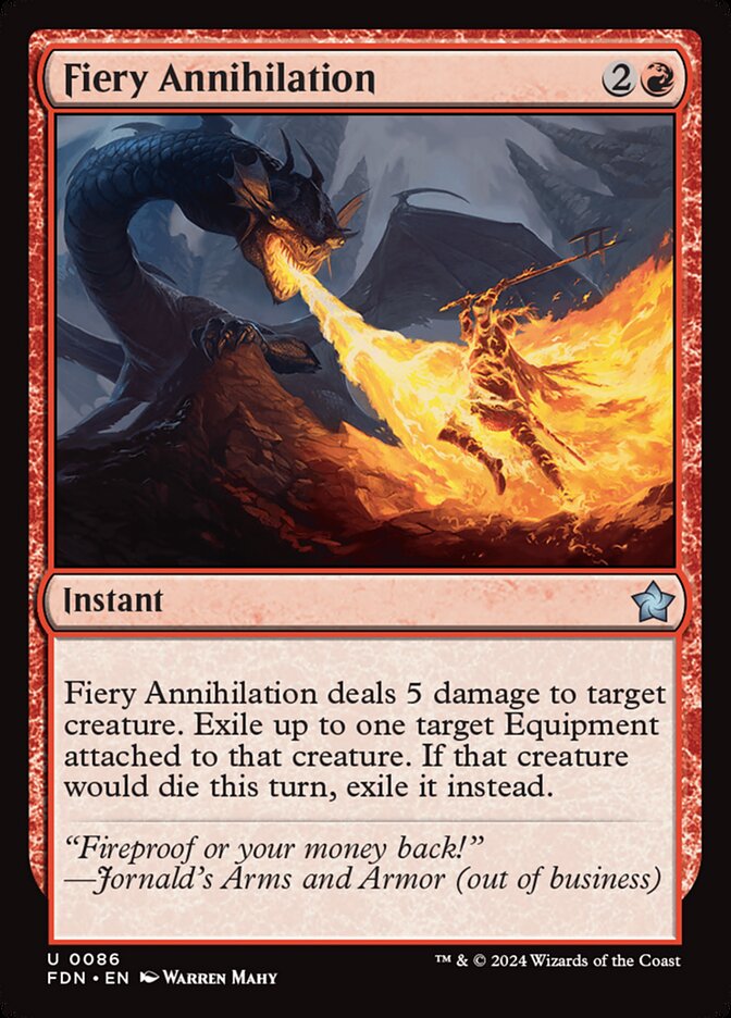 Fiery Annihilation – Uncommon Magic: The Gathering card from Foundations (#86)